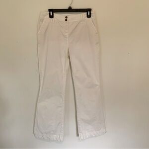 Women’s Boden White Flare Chino Style Pants Preppy Spring Work Size 12R